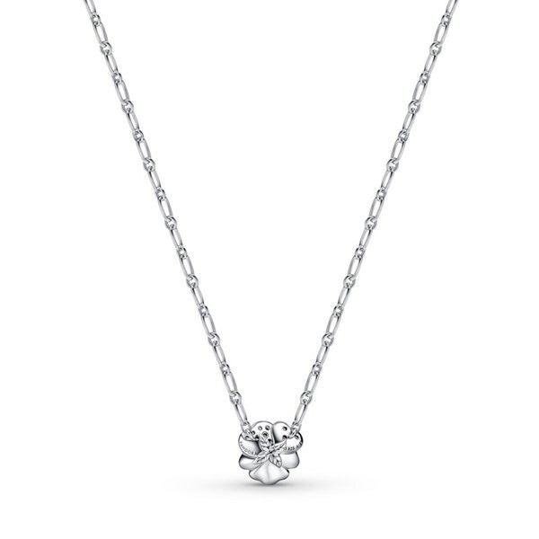 Překrásný stříbrný náhrdelník Modrá maceška 390770C01-50 (řetízek, přívěsek)