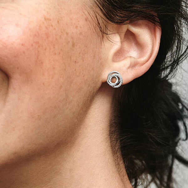 Incantevoli orecchini in argento con zirconi Cerchi 291076C01