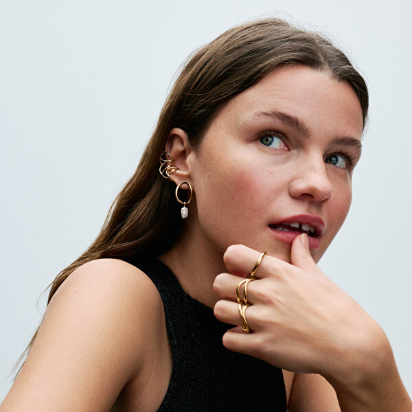 Půvabné pozlacené náušnice s perlou Essence Shine 263281C01