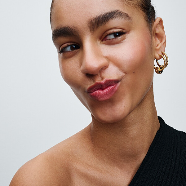 Pozlacený klipový korálek Propletená srdce Shine 768035C00