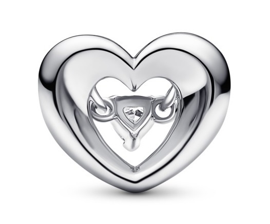 Bezaubernde Silbertropfen Herz mit schwebendem ZirkonMoments 792493C01