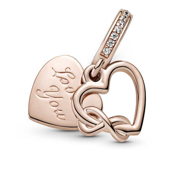 Pandantiv Romantic bronz in formă de inimă Rose 789369C01