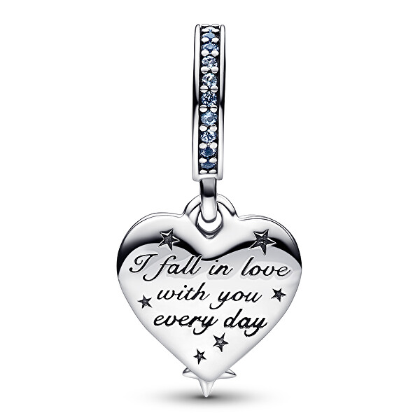 Romantický stříbrný přívěsek Srdce s hvězdou 792356C01