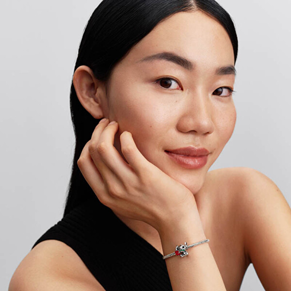 Stříbrný korálek Stitch s růží Disney 794378C01