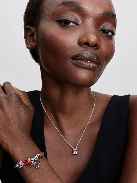 Stříbrný korálek Stitch s růží Disney 794378C01