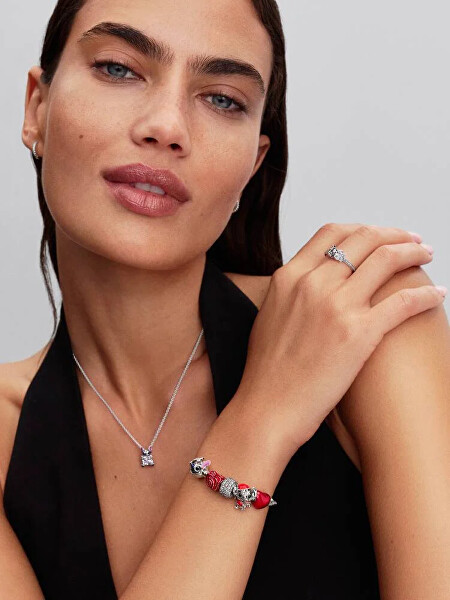 Stříbrný korálek Stitch s růží Disney 794378C01