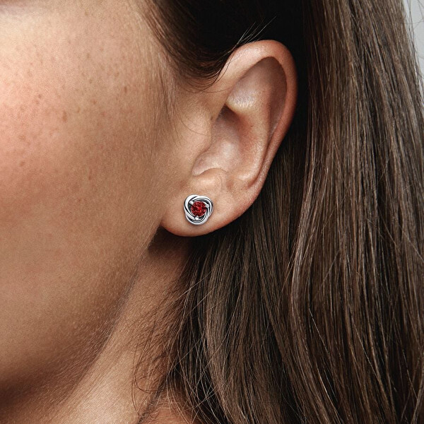 Eleganti orecchini in argento con zirconi rossi 292334C01