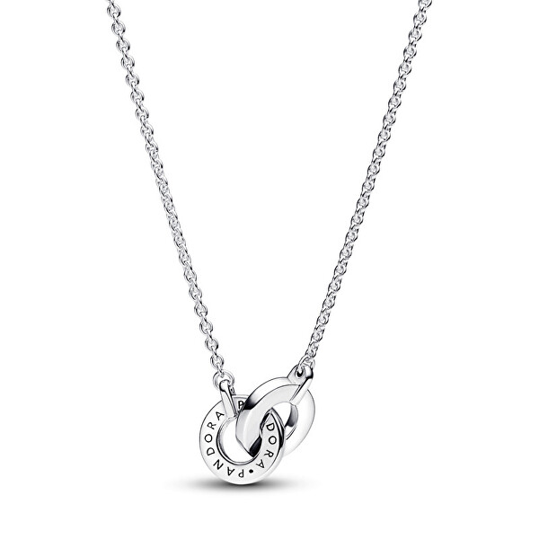 Slušivý stříbrný náhrdelník s kroužky Signature 392736C01-45