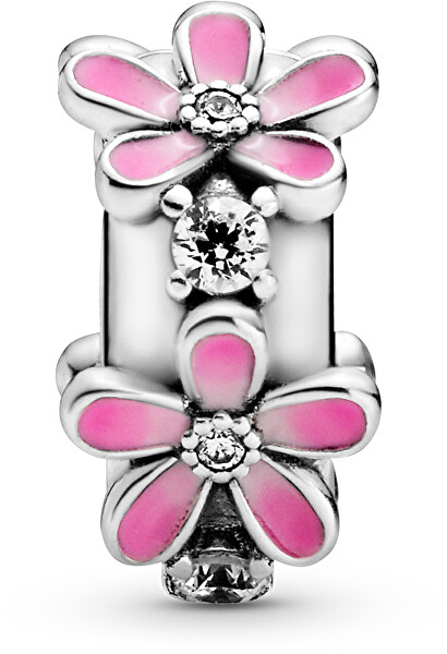 Clip din argint Flori roz 798809C01