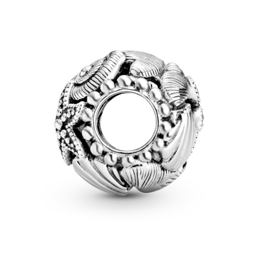 Charm d'argento con Stella Marina, Conchiglia e Cuore Moments 798950C00