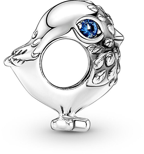 Stříbrný korálek Ptáček s modrými zirkony 790769C01