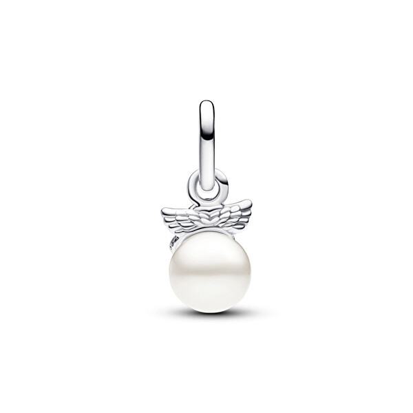 Strieborný mini prívesok Anjelik s perlou ME 793108C01