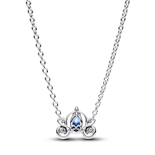 Stříbrný náhrdelník Popelčin kočár Disney 393057C01-45