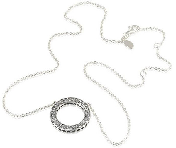 Strieborný náhrdelník s krištáľovým príveskom 590514CZ-45