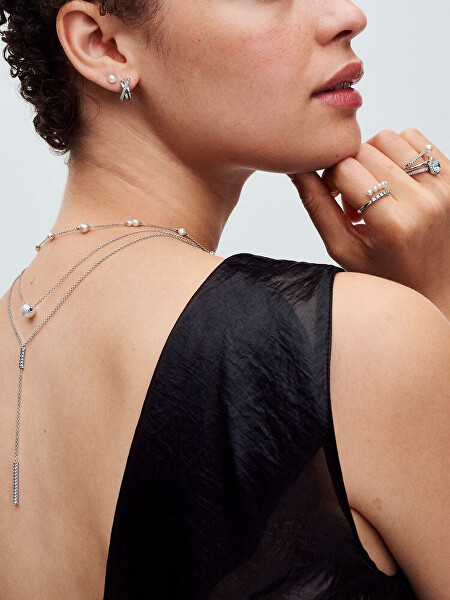 Stříbrný náhrdelník s pravými perlami Timeless 393165C01-45