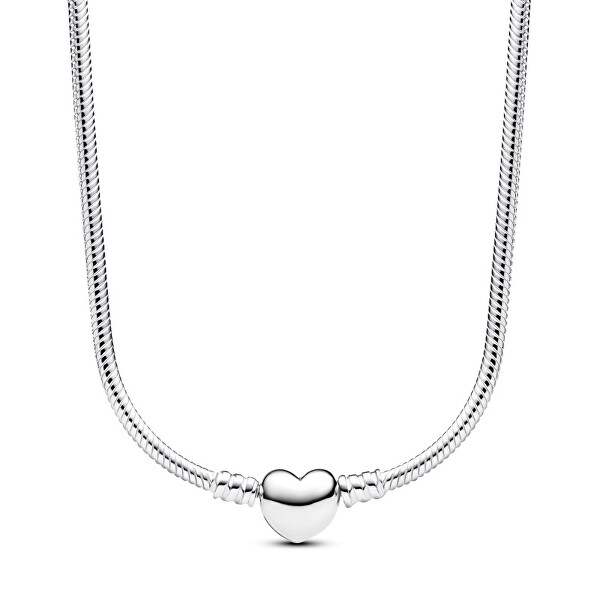 Silberne Halskette mit Herzverschluss Moments 393091C00-45