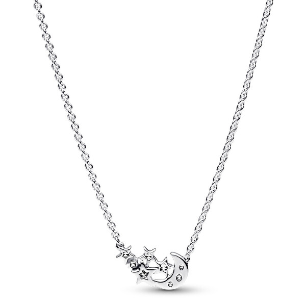 Stříbrný náhrdelník Třpytivý měsíc a hvězdy Moments 392991C01-45