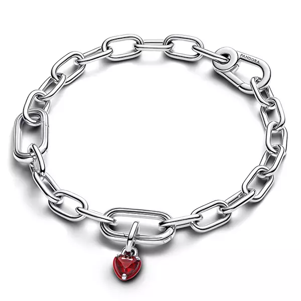 Stříbrný přívěsek červené Srdíčko s glazurou ME 793042C05