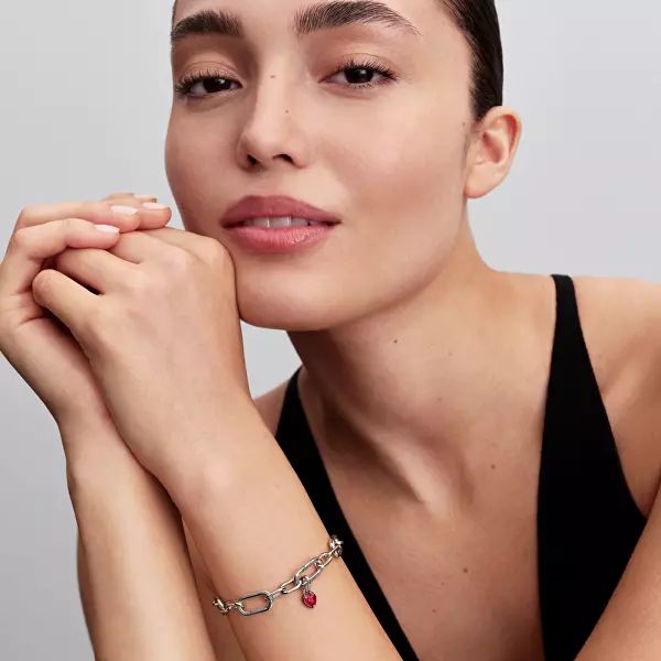 Stříbrný přívěsek červené Srdíčko s glazurou ME 793042C05