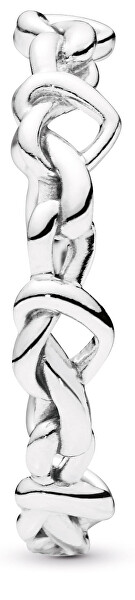 Stříbrný prsten Propletená srdce 198018