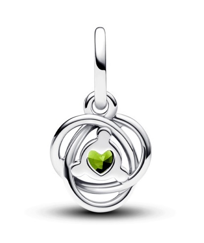 Charm Pendente in argento Cerchio dell'eternità verde chiaro 793125C08