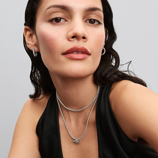 Tenisový stříbrný náhrdelník choker Timeless 393806C01-40