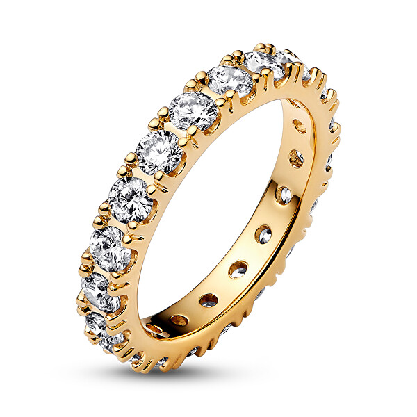 Csillogó aranyozott gyűrű Shine Eternity 160050C01
