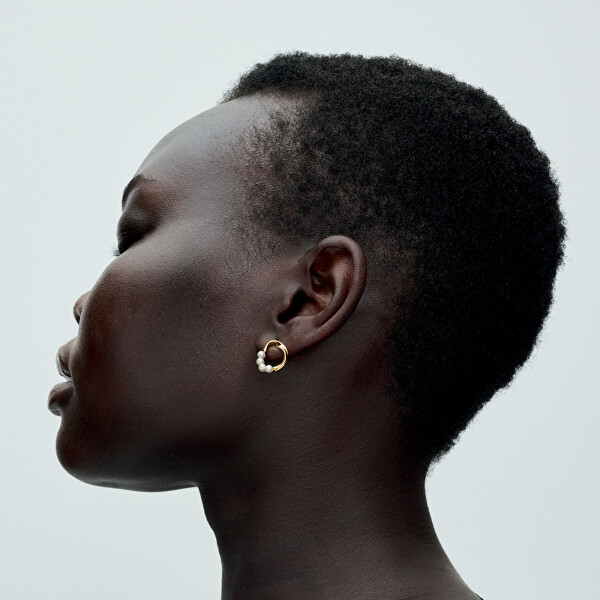 Úchvatné pozlacené náušnice s perlami Essence Shine 263276C01