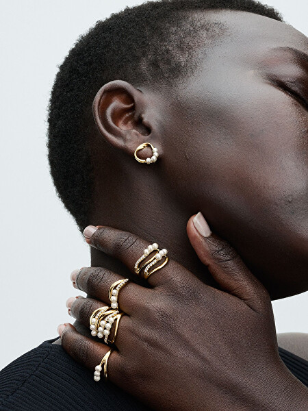 Úchvatné pozlacené náušnice s perlami Essence Shine 263276C01