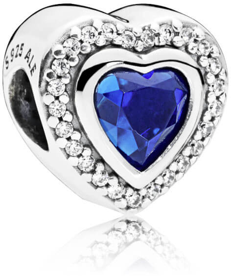 Luxus szív gyöngy kék kristállyal 797608NANB
