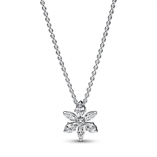 Blyštivý náhrdelník ze stříbra Květina Timeless 392387C01-45