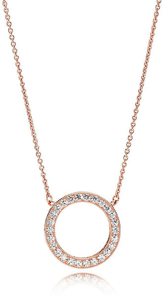 Bronzový náhrdelník s trblietavým príveskom Rose 580515CZ-45