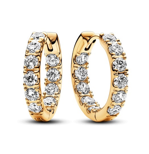 Elegantní pozlacené kruhy se zirkony Timeless Shine 263002C01