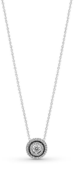 Krásny strieborný náhrdelník so zirkónmi Timeless 399414C01-45 (retiazka, prívesok)