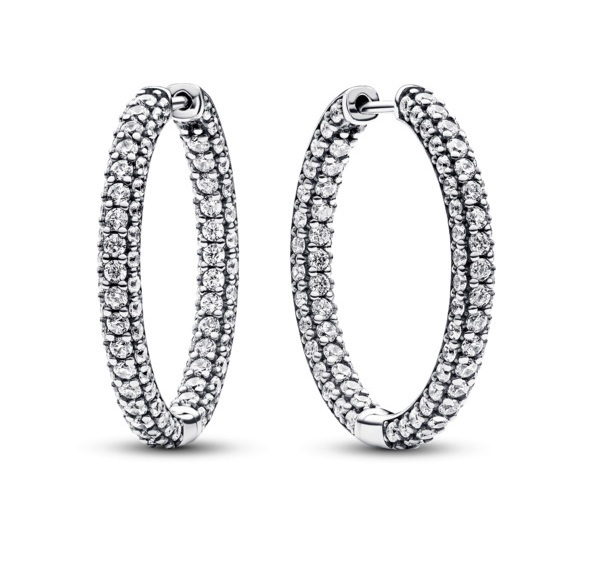 Blyštivé náušnice Pavé kruhy Timeless 293016C01