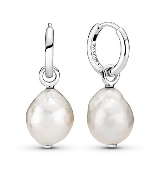 Gyengéd ezüst fülbevalók valódi barokk gyöngyökkel 2 az 1-ben 299426C01