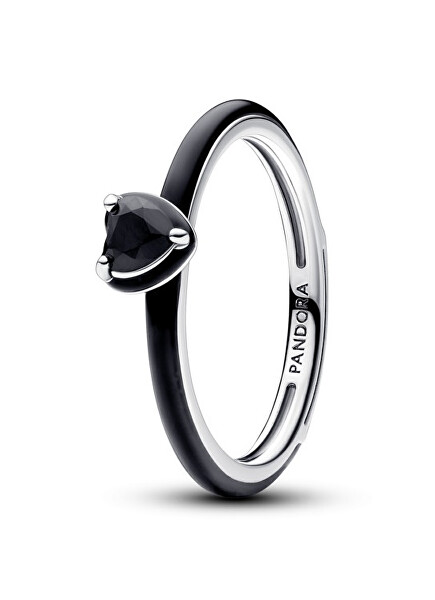 Originální černý prsten ze stříbra ME 193088C01