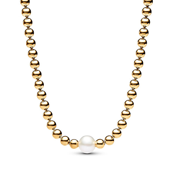 Pozlacený kuličkový náhrdelník s perlou Shine Timeless 363176C01-45
