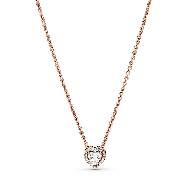 Pozlacený náhrdelník s třpytivým srdíčkem Rose Timeless 388425C01-45