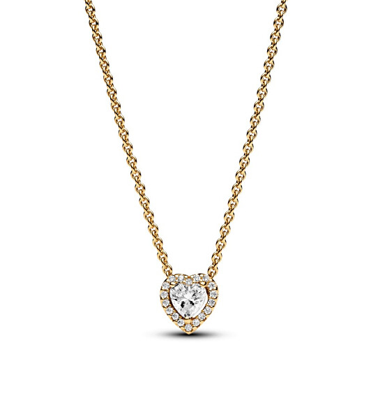 Pozlacený náhrdelník s třpytivým srdíčkem Timeless 368425C01-45