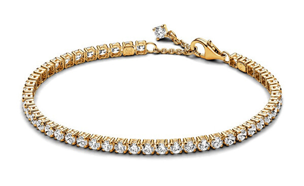 Bracciale Tennis placcato oro con zirconi Timeless Shine 561469C01