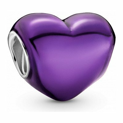 Romantický korálek Fialové srdce 799291C01