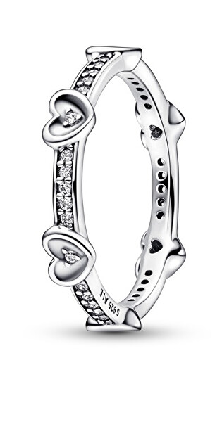 Romantico anello in argento con zirconi cubici Moments 192496C01