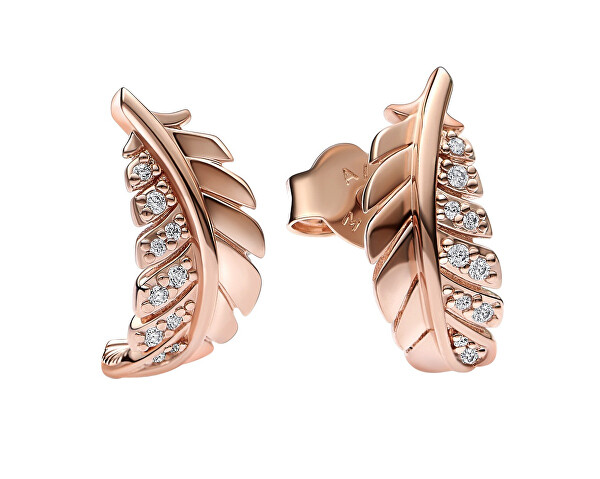 Eleganti orecchini placcati in oro Piume 282574C01