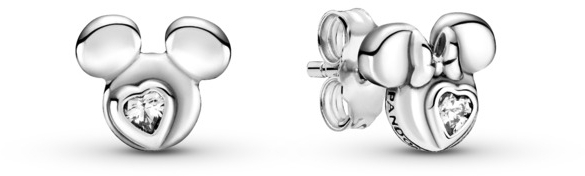 Ezüst bedugós fülbevalók  Mickey és Minnie Disney 299258C01