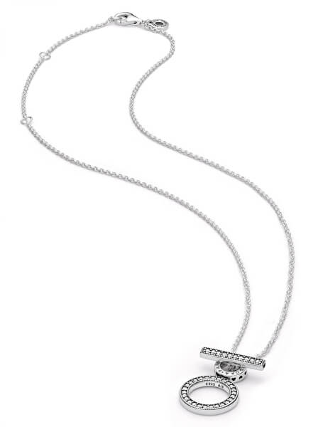 Strieborný náhrdelník Double Hoop T 399039C01-45