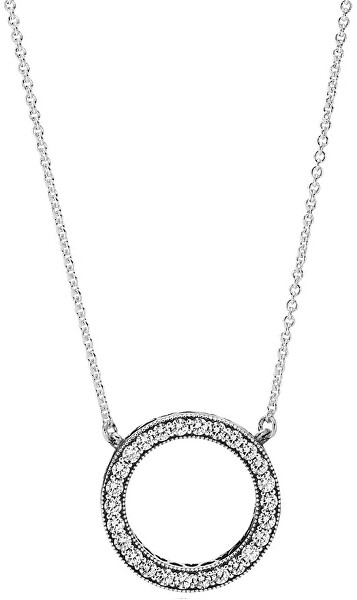 Strieborný náhrdelník s krištáľovým príveskom 590514CZ-45