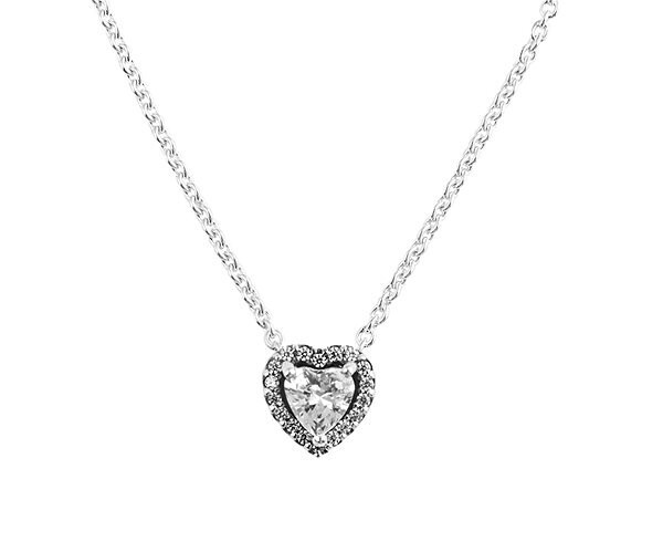 Strieborný náhrdelník s trblietavým srdiečkom Timeless 398425C01-45