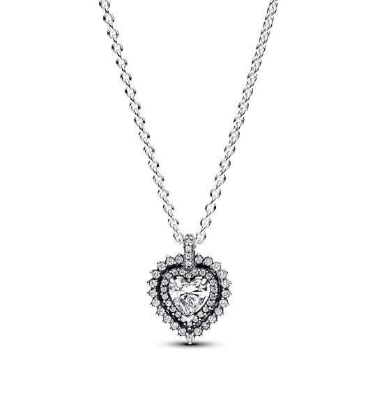 Silberne Halskette mit funkelndem Herz Timeless 393099C01-45