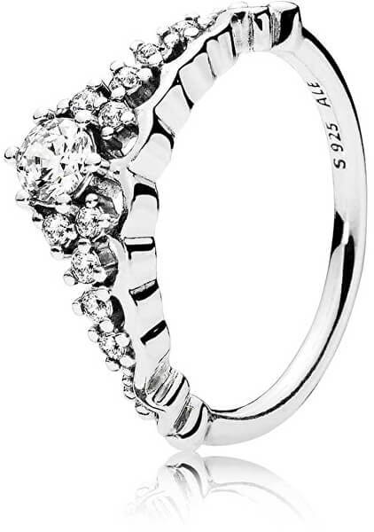 Třpytivý stříbrný prsten Diadém 196226CZ